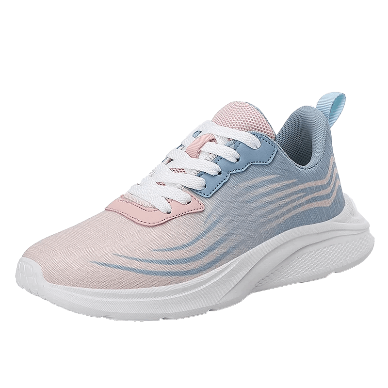 Women's Mesh Breathable Flexible Sneakers SF1708 in pink and blue, perfect for sports with comfort and style.